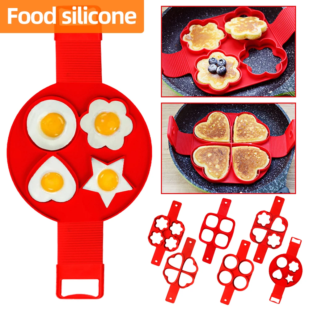 Nonstick Pancake Maker Molds Ring Silicone Fried Egg Baking Flipping Shape Mould Reusable Cooking Omelet Form Kitchen DIY Tools |