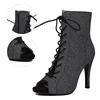 Women's Dance Shoes Girls Latin Dance Salsa Dance Boots Trend Snake Pattern Leopard Pattern Dance Club Stiletto Shoes Heel 11CM 5