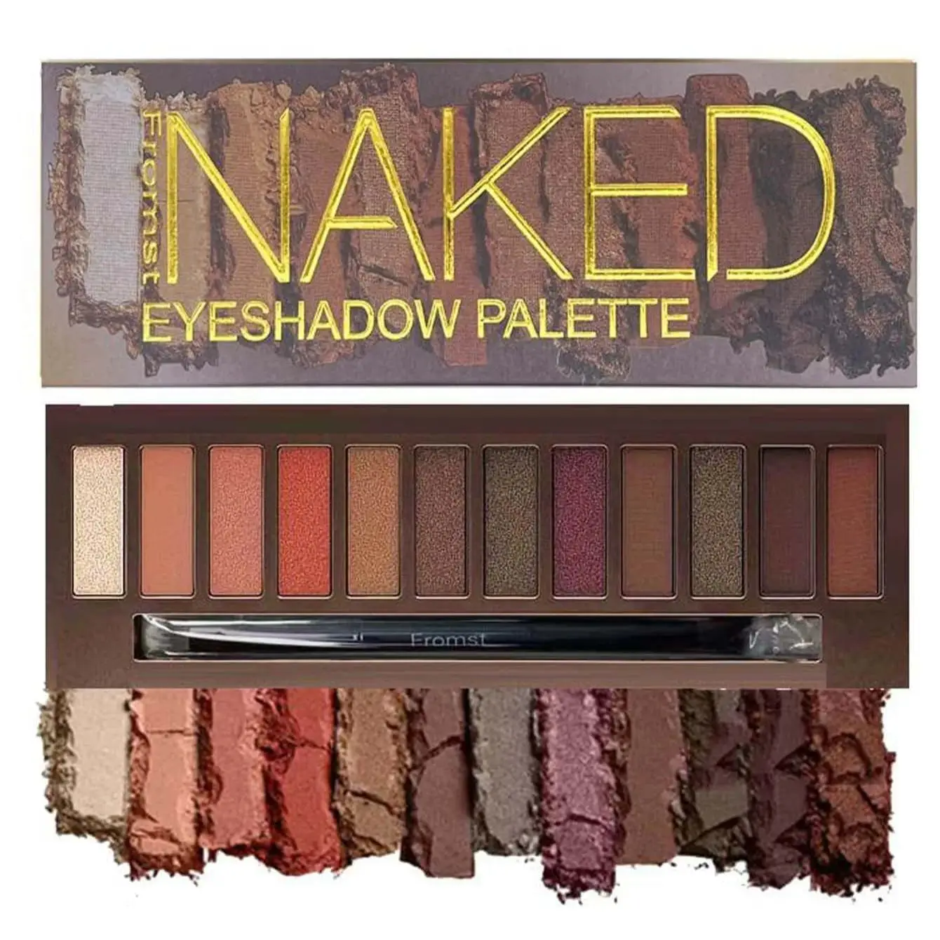 Paleta de sombras de ojos de 12 colores, embalaje de espejo, brillo nacarado, efecto de maquillaje de escenario, duradero, fácil de aplicar, resistente al agua