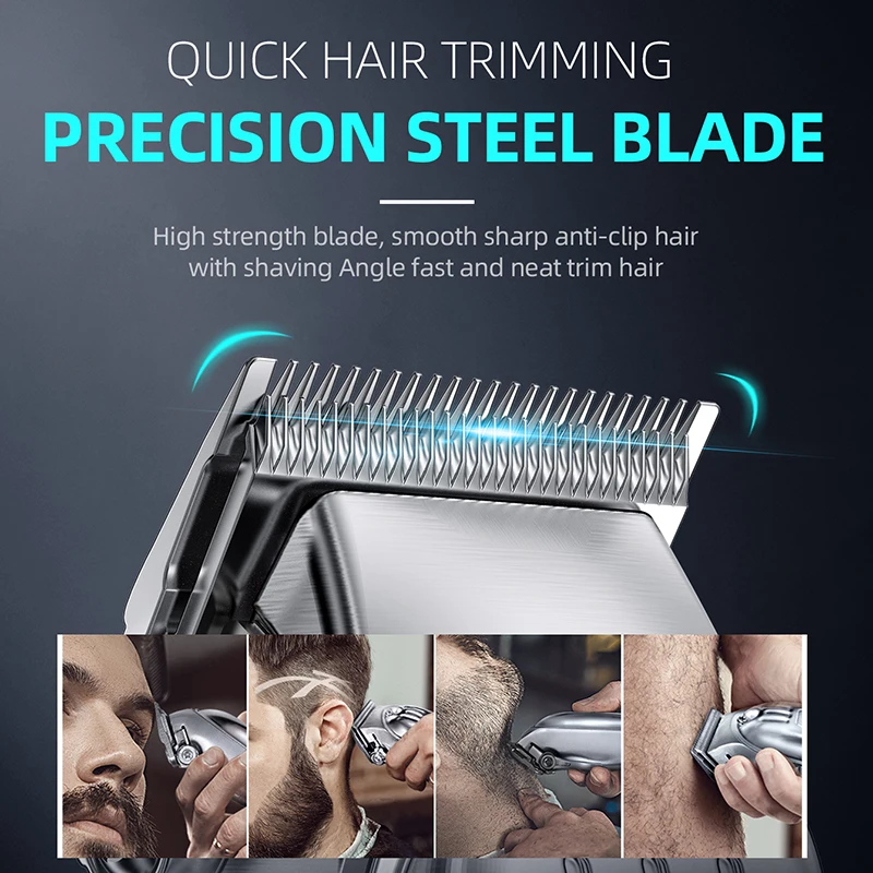 2 in 1 Full Metal Combo Kit Barber Hair Clipper For Men Professional Electric Beard Hair Trimmer Rechargeable Haircut 3