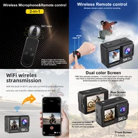 5K 4K60FPS Action Camera 2" Touch LCD 5X Zoom WiFi EIS Dual Screen 50MP 170° DVR Webcam 30M Waterproof Moto Helmet Sport Camera 2