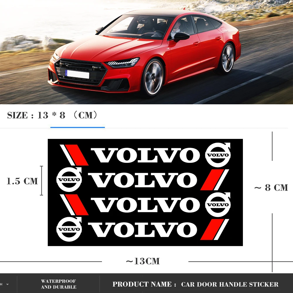 Car sticker covers automobile steering wheel sticker 4PCS Car Door Handle Rear View Mirror Sticker Vinyl Decals Auto Badge Accessories For Volvo XC90 XC60 XC70 C60 XC40 V40 S60 S90