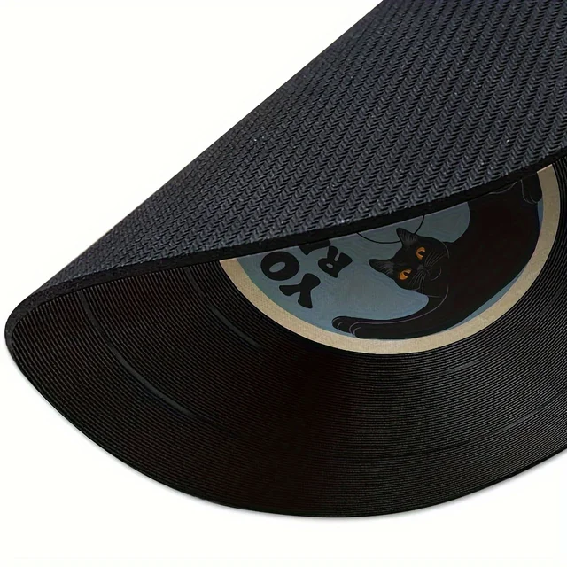 Vintage Vinyl Inspired Mouse Pad Round Non-Slip Rubber Computer Desk Mat Accessories Office Mouse Mat Playmat Rug Desk Gadgets 5