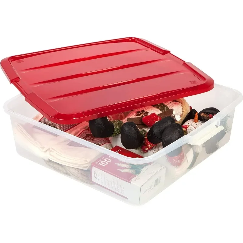 Holiday Wreath Storage Container Box with Lid,Stackable Under Bed