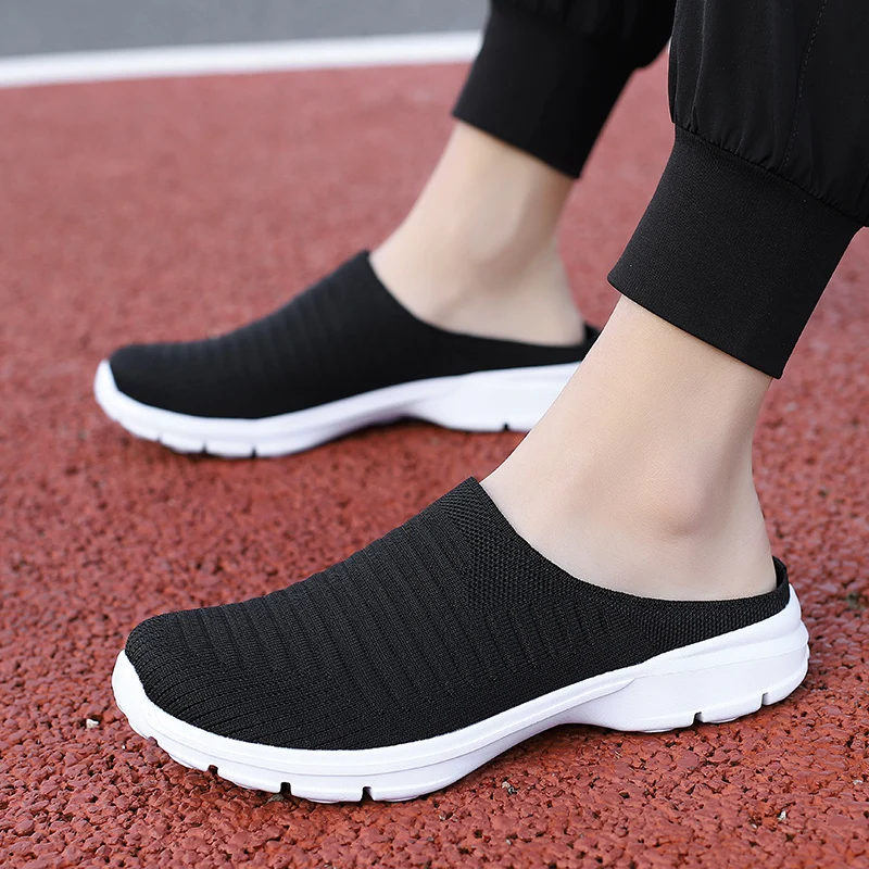 Men Slippers Summer Mesh Breathable Home Indoor Slippers Men Thick Bottom Slides Fashion Couple Walking Shoes Chanclas Hombre