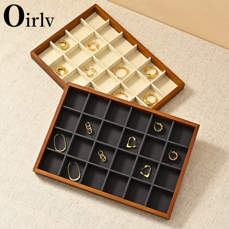 Oirlv Soild Wood Jewelry Display Exquisite Jewellery Holder Portable Ring Earrings Necklace Organizer Box organizator de boys - Image 3