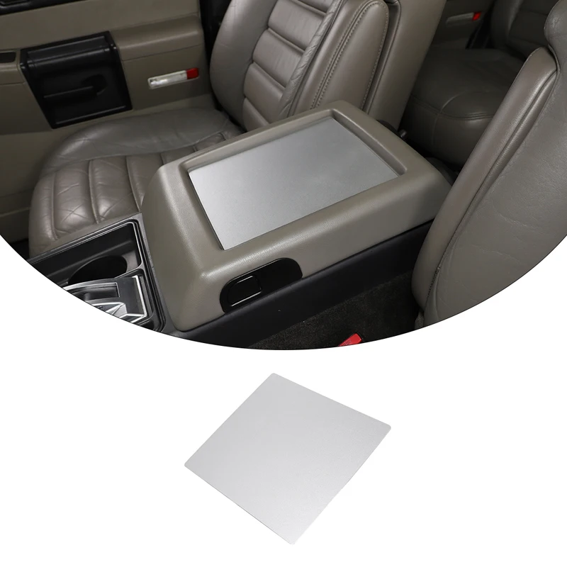 

Aluminum Alloy Silver Car Central Control Armrest Box Panel Cover Trim Protective Anti-scratch Patch For Hummer H2 2003-2007