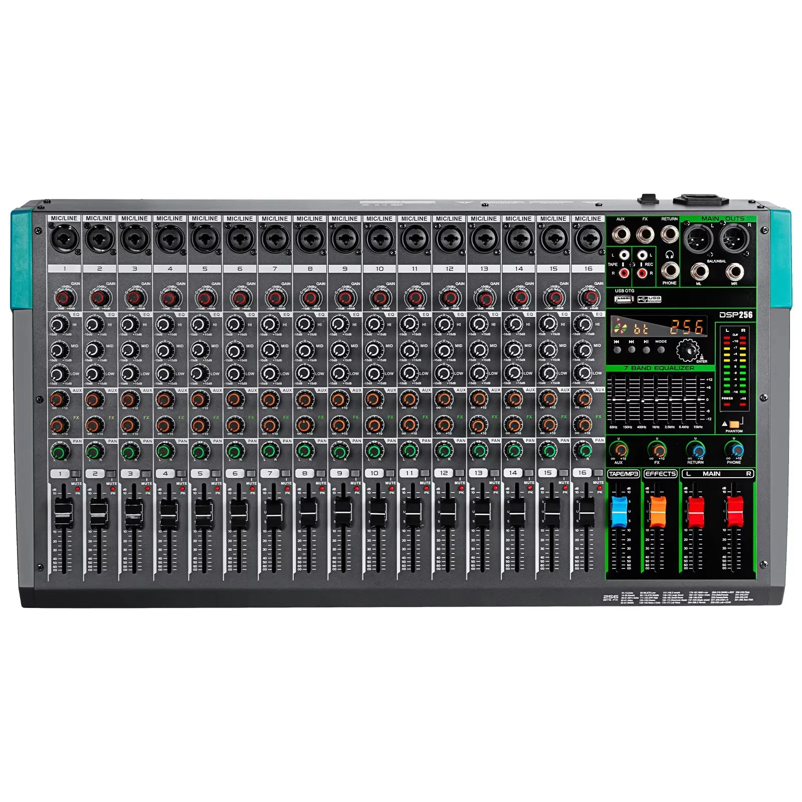 16 Channels Audio Sound Mixer Depusheng Mixing DJ Console USB with