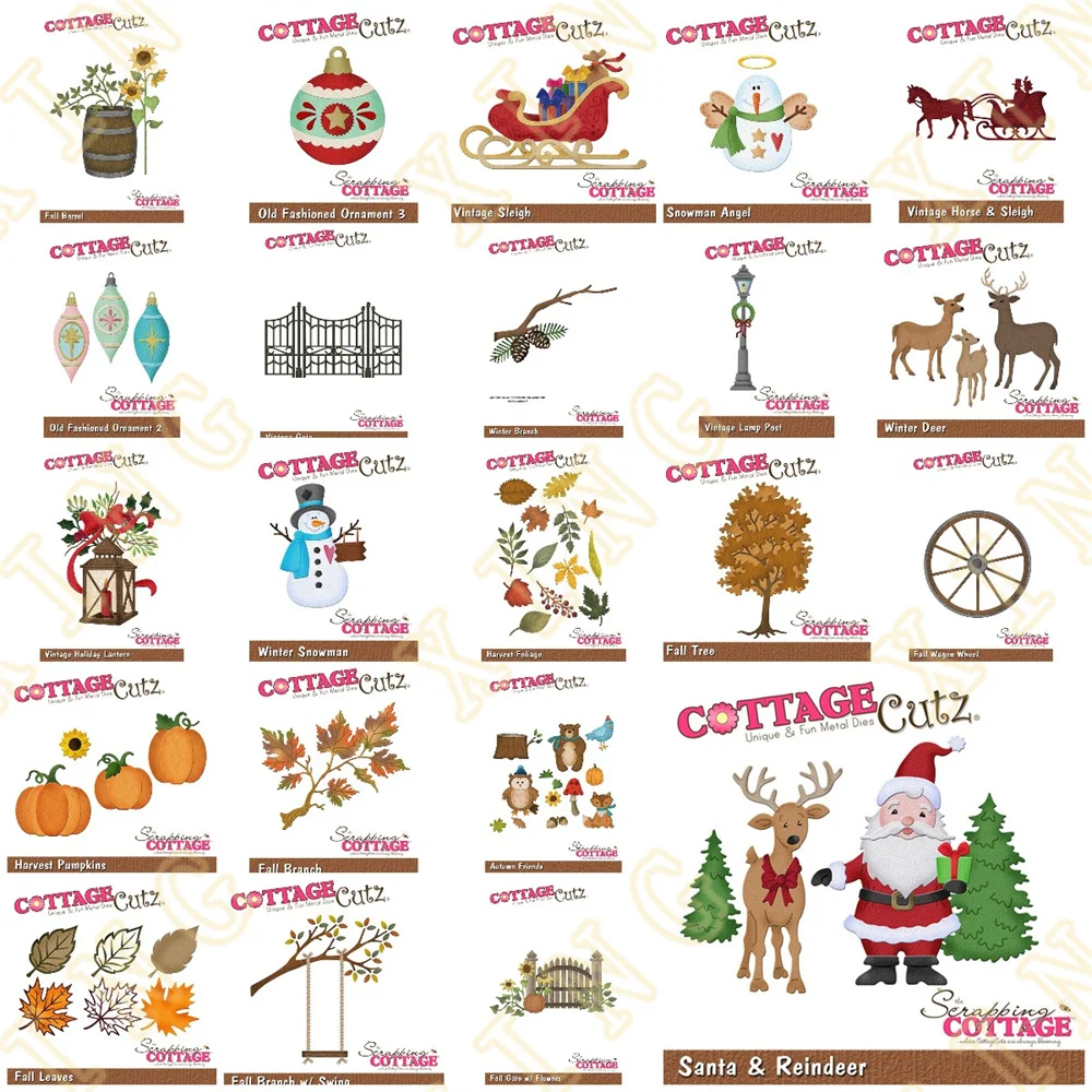 

2023 New Merry Christmas Sleigh Santa Metal Craft Cutting Dies DIY Scrapbook Paper Diary Decoration Card Handmade Embossing