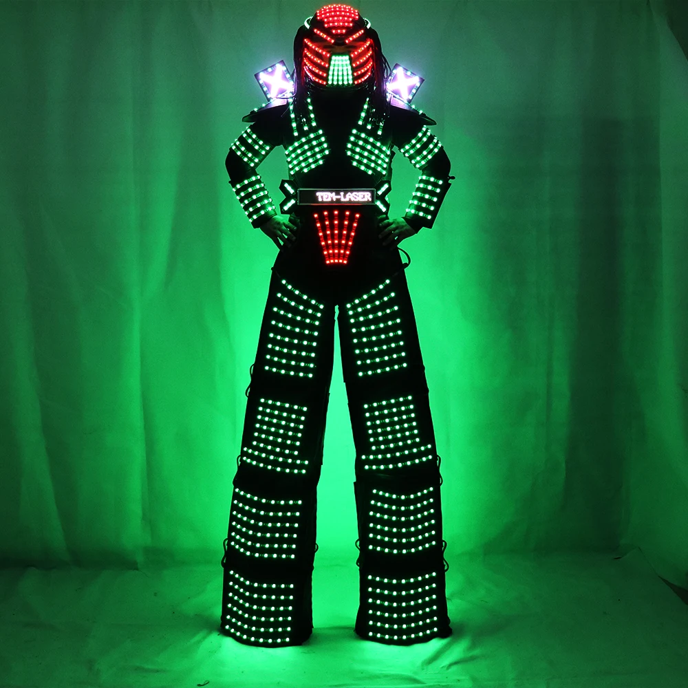 

Traje De Robot LED Stilts Walker LED Light Robot Suit Costume Clothing Event Kryoman Costume Led Disfraz De robot