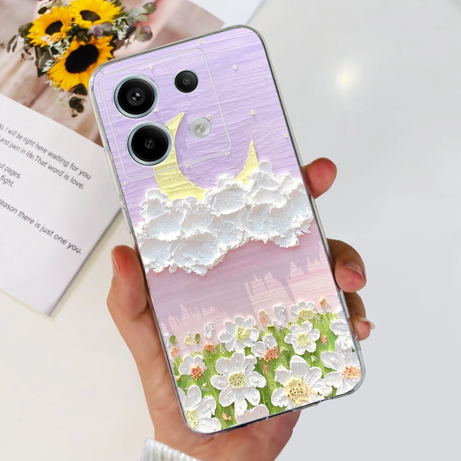 Chic Painted Clear Silicone Phone Case with Bumper Protection