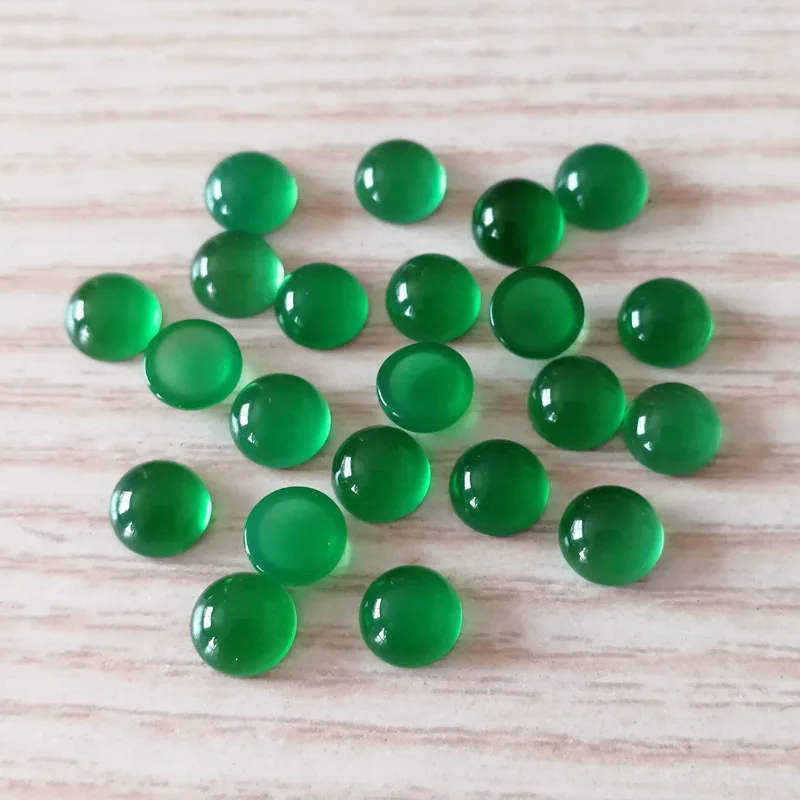 Wholesale 20pcs Green Carnelian Agate Beads 6mm 8mm 10mm 12mm 14mm 16mm Gemstone Cabochon Ring Face For Jewelry making