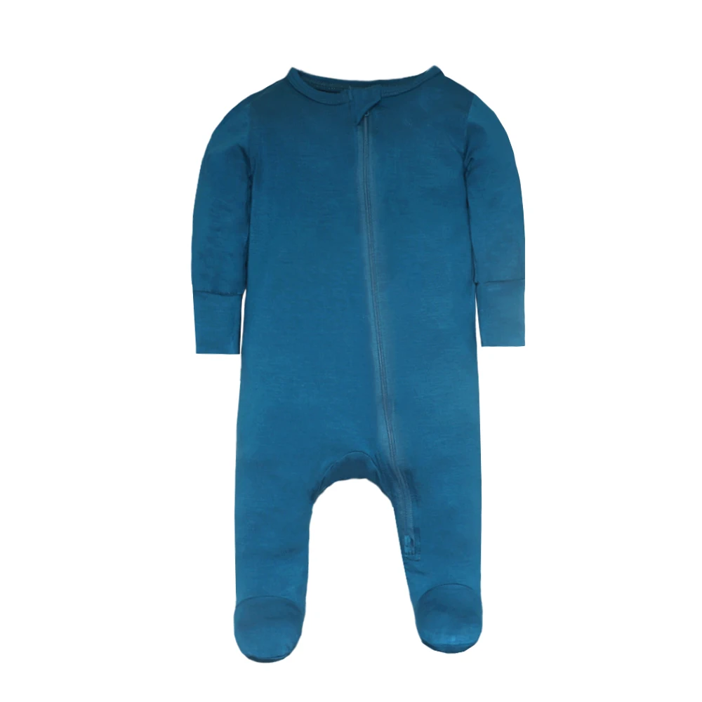 Baby Rompers Bamboo Fiber Baby Boy Girl Long Sleeve Footed Newborn Clothes Infant Bebe Jumpsuit Zipper baby clothes baby sleepsuit