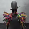 Adjustable Feather Shawl Feather Shrug Shawl Cape for Cosplay Party Stage Performance Adjustable Retro Collar Dancer Costume 4