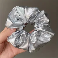 【Fashion Hair Band】1-Piece Creative Silver Pu Leather Hair Band | Women's Fashionable High And Low Ponytail Hair Band Headdress - Image 3