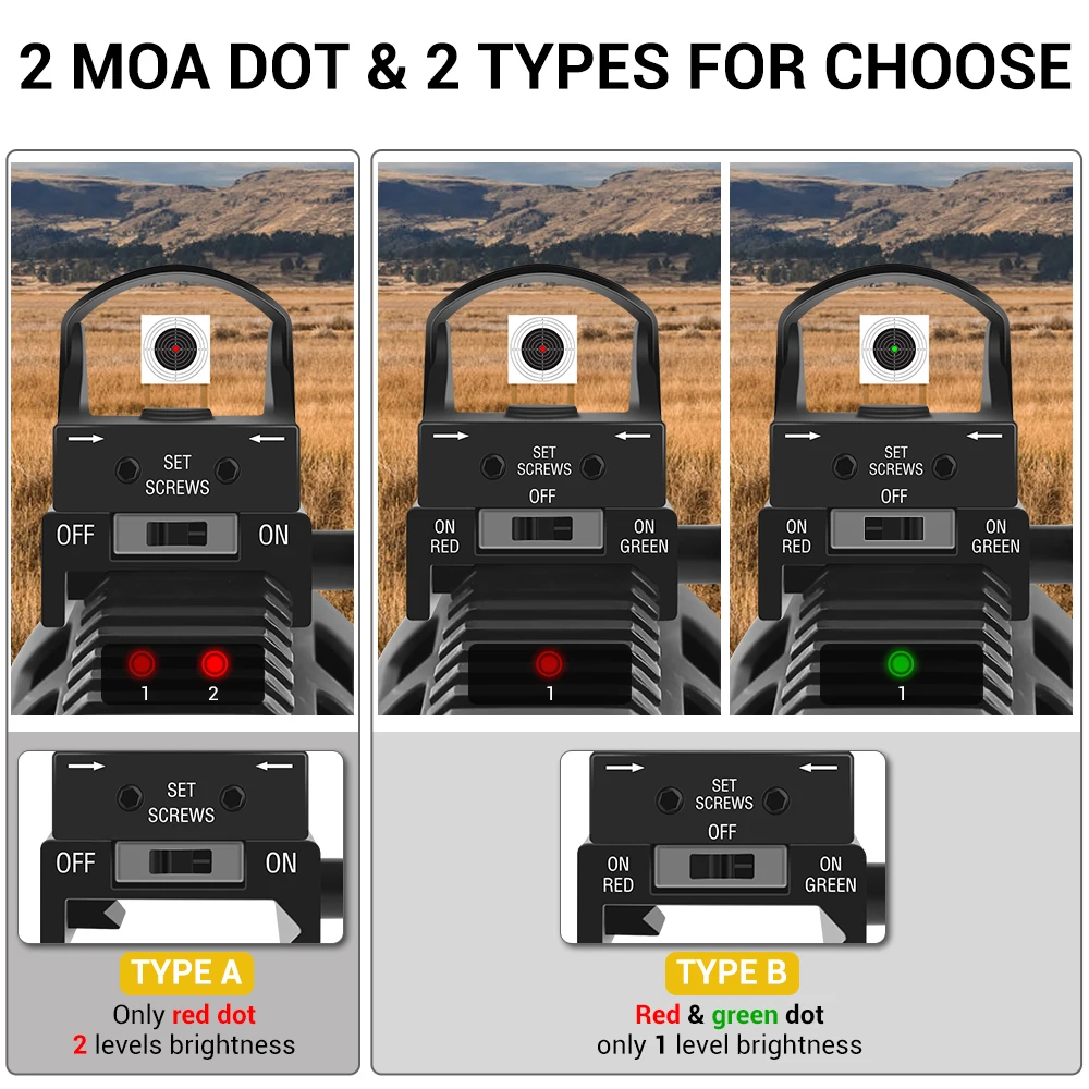 Red Dot Sight 3 MOA Riflescope for Airsoft Hunting