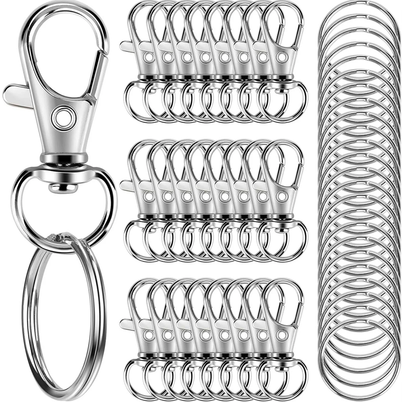 Ganchos-giratorios-a-presi-n-con-llaveros-20-piezas-de-Metal-con-cord-n ...