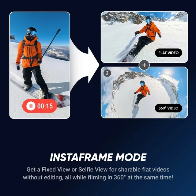 Insta360 X5 360 Action Camera 2025 New 8K 30fps Replaceable Lenses Triple AI Chip Superior Low Light 185 Mins Run Life Insta 360