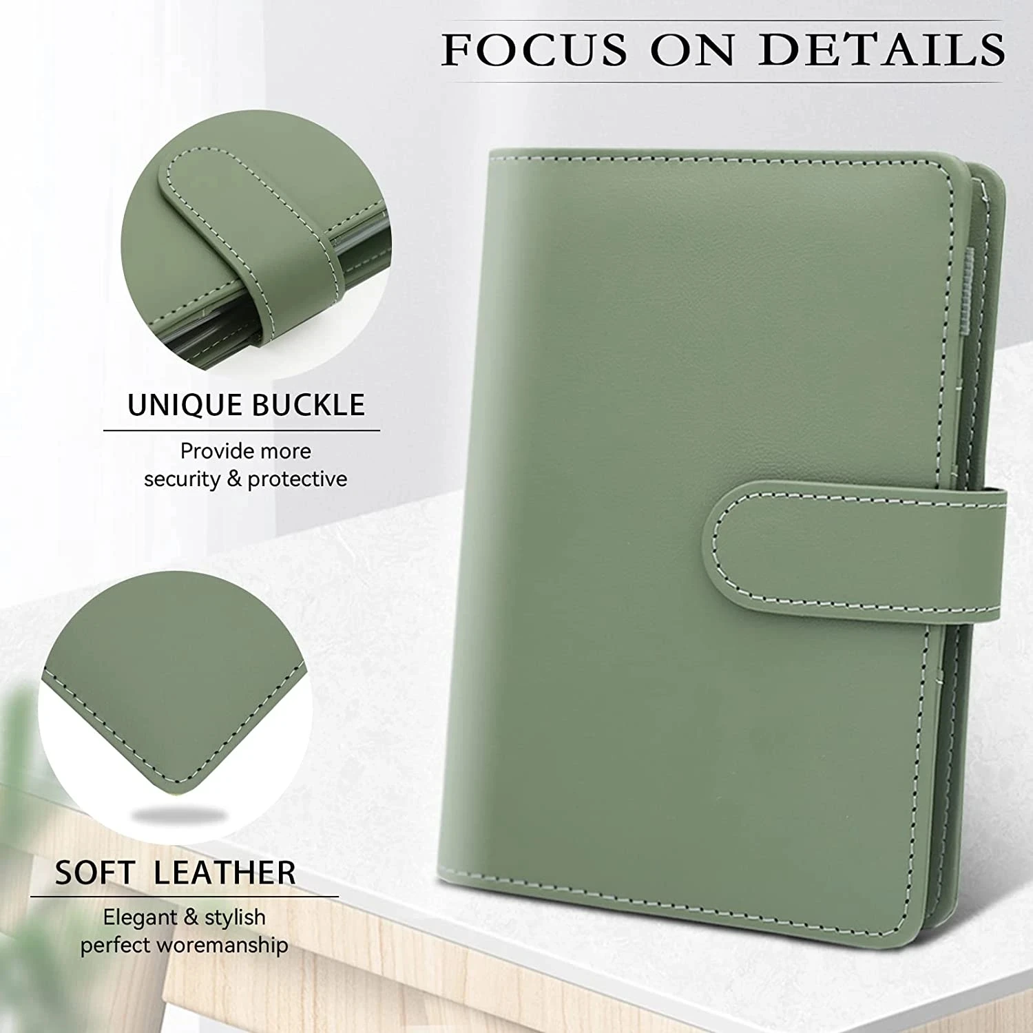Premium A6 PU Leather Budget Binder with Cash Envelopes and Bill Organizer