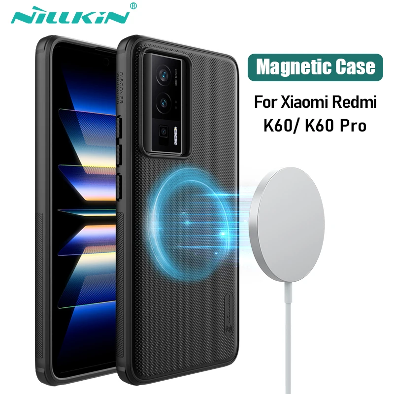 

Для Xiaomi Redmi K60 для Redmi K60 Pro Magsafe чехол NILLKIN Супер Матовый Защитный Pro магнитный беспроводной зарядный чехол