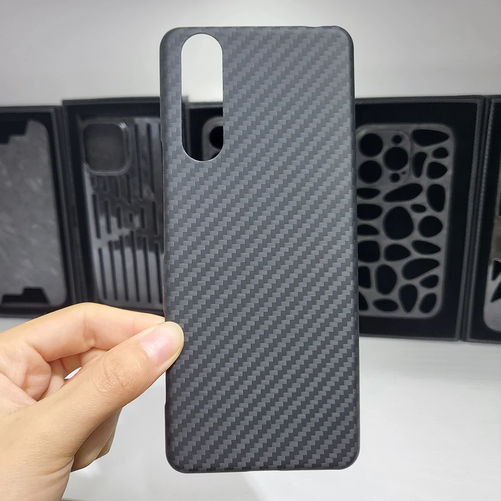 

Dropshipping Real Aramid Fiber Carbon Phone For SONY Xperia 5 II Armor Material For Xperia 5 II Men's Phone Shell CASE Cover