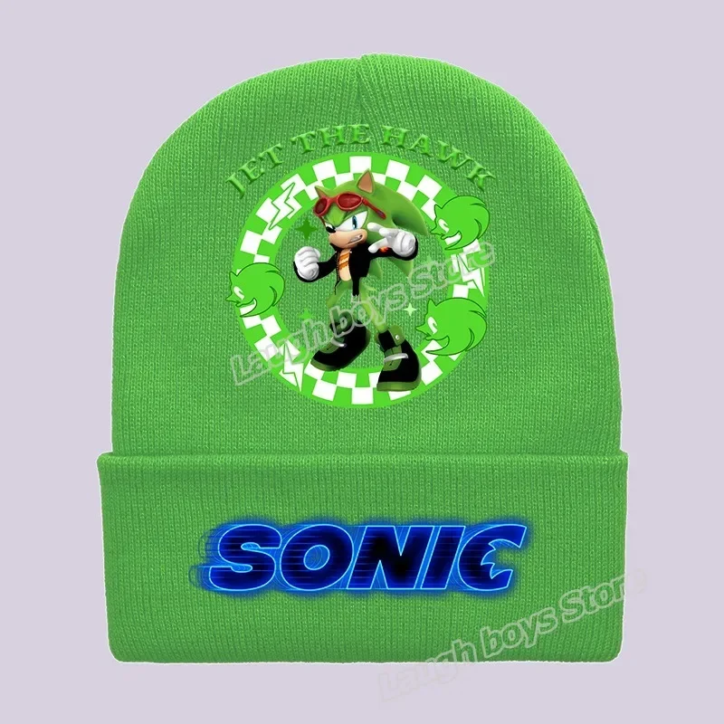 thumbnail image 1 of Gorro de punto con forma de calavera de Sonics Skullies Beanies, gorro cálido y acogedor con preservación del calor, orejeras con borde enrollado, estilo invernal a la moda, 1 of 5