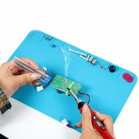 Red Soldering Iron Kit Adjustable Temperature 110V 220V 80W Soldering Iron Kit With ESD Heat Insulation Working Mat Welding Tool 2
