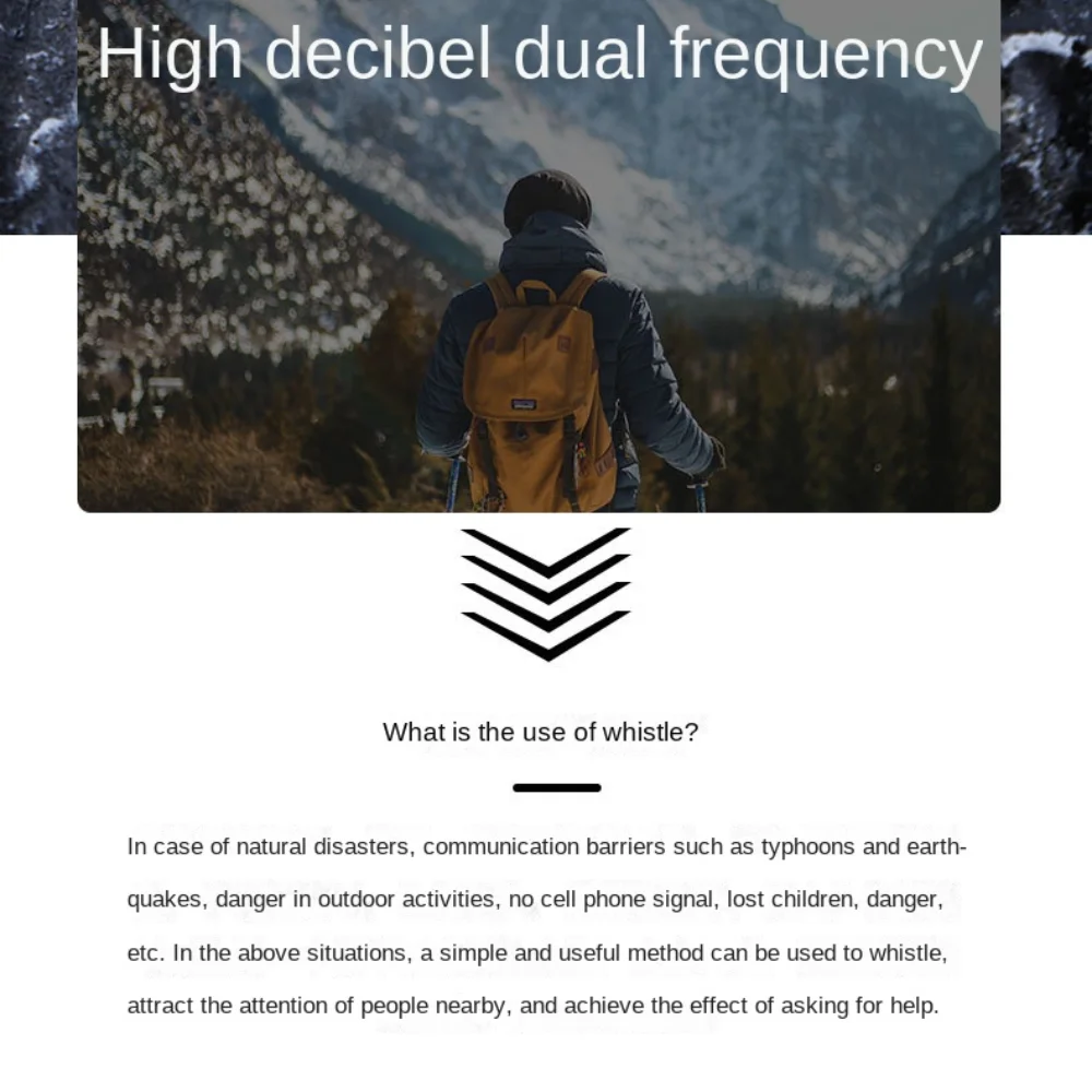 Description Picture 6 of itemOutdoor Survival Whistle Camping Hiking Rescue Emergency Whistle Diving Football Basketball Match Whistle Anti loss Clip