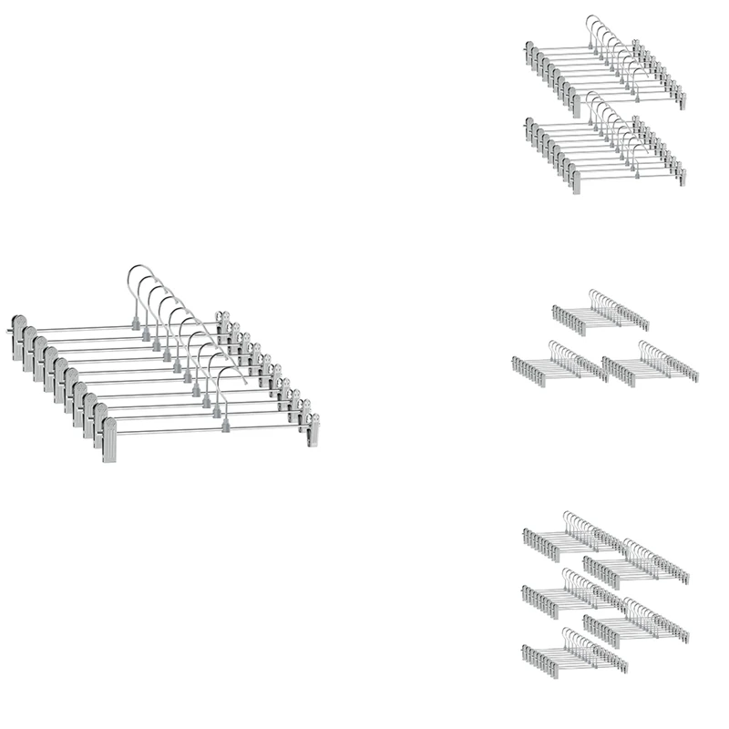 

Вешалки для брюк, вешалки для юбки с зажимами для экономии места, регулируемые вешалки с зажимами, вешалки для одежды для брюк