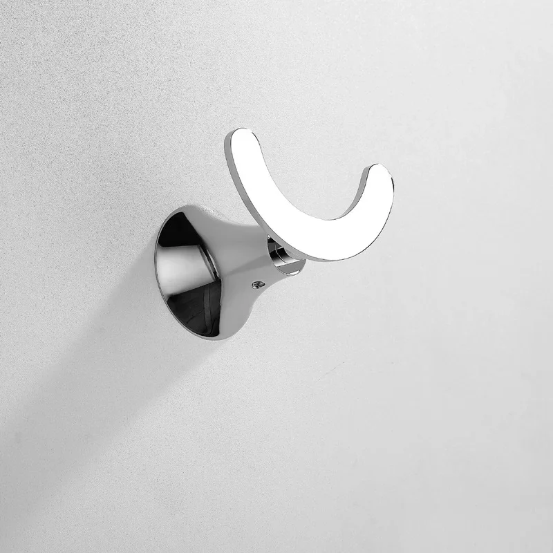 

Крючки Vidric в форме полумесяца из нержавеющей стали для одежды, крючок для халата в ванную комнату, крючок для подвешивания на одну стену, аксессуары для ванной комнаты WT3901