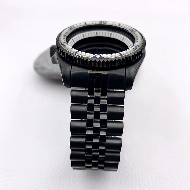 Stainless Steel 22mm Watch Bracelet with Deployment Folding Buckle and Solid Arc Ends