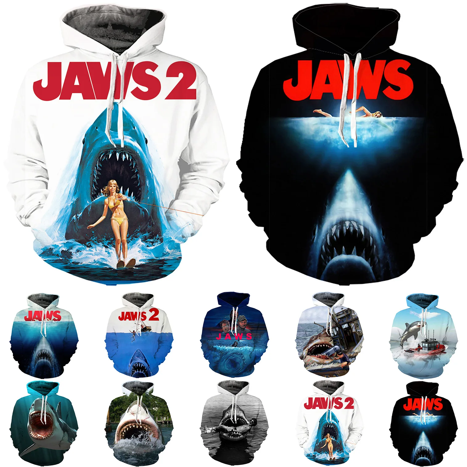 

Fashion 3D Printing Horror Movie Jaws Hoodie Men Women Kid Boy Girl Hipster Comics Funny Shark Harajuku Sweater Funny Sweatshirt