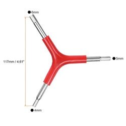 Triple Hex Wrench: Versatile 4/5/6mm Tool for Outdoor Cycling and Bike Maintenance (Red)