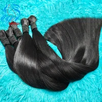 Extensions de cheveux humains vierges Remy 12A sans trame, lisses comme des baguettes, couleur naturelle, 100 % non traités, pour tressage, 18-30 pouces 1