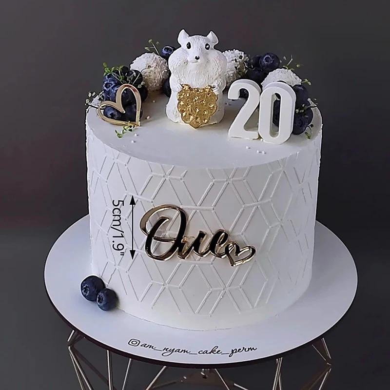 New One Happy Birthday Cake Topper Acrylic Rose Gold One Cupcake