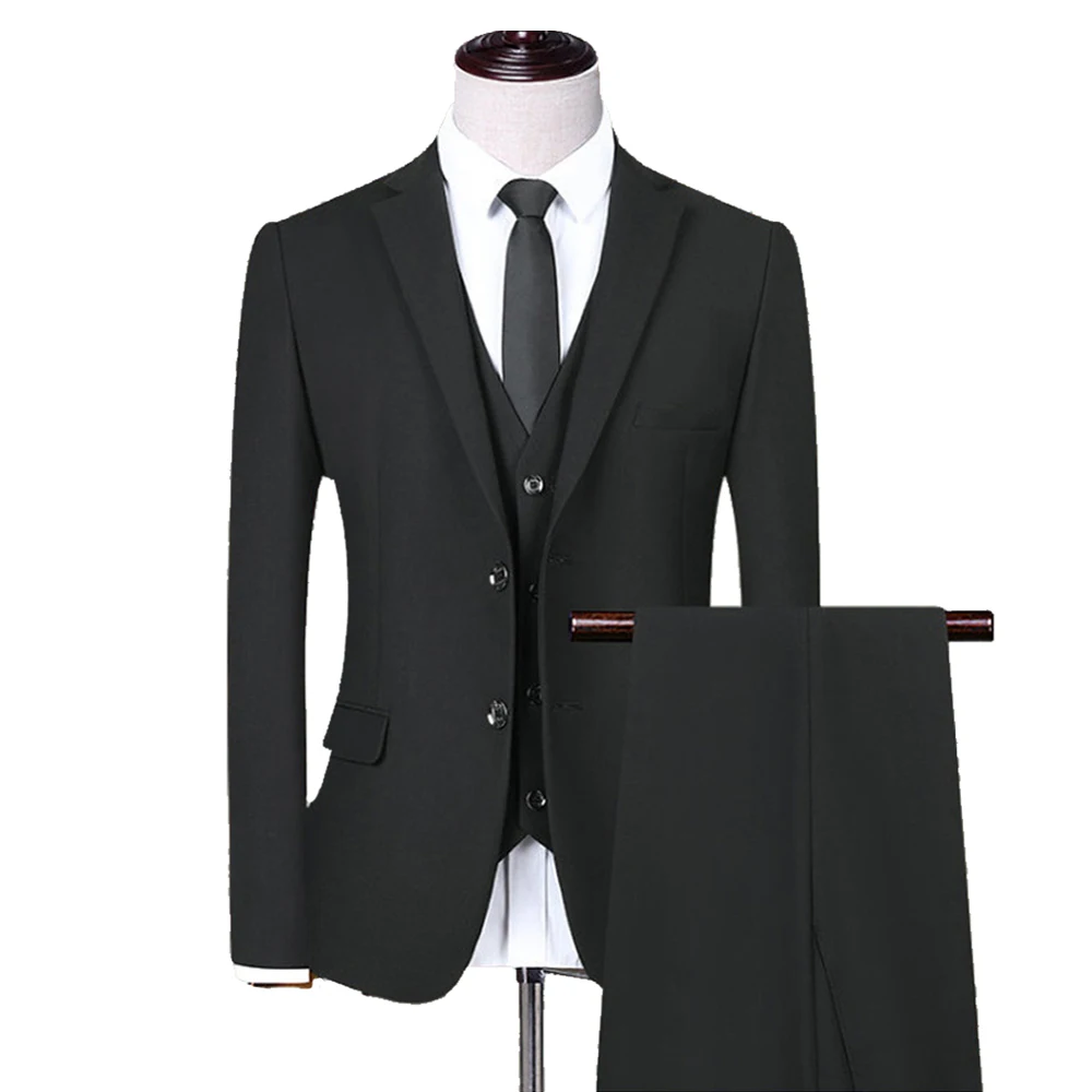 High Quality Suits For Men Wedding Elegant Blazers 3 Pieces 2 Set Jackets Vest Pants Business Formal Full Coats 2025