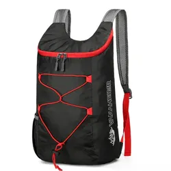 Versatile Outdoor Waterproof Nylon Folding Backpack for Camping, Hiking, and Travel (Black)