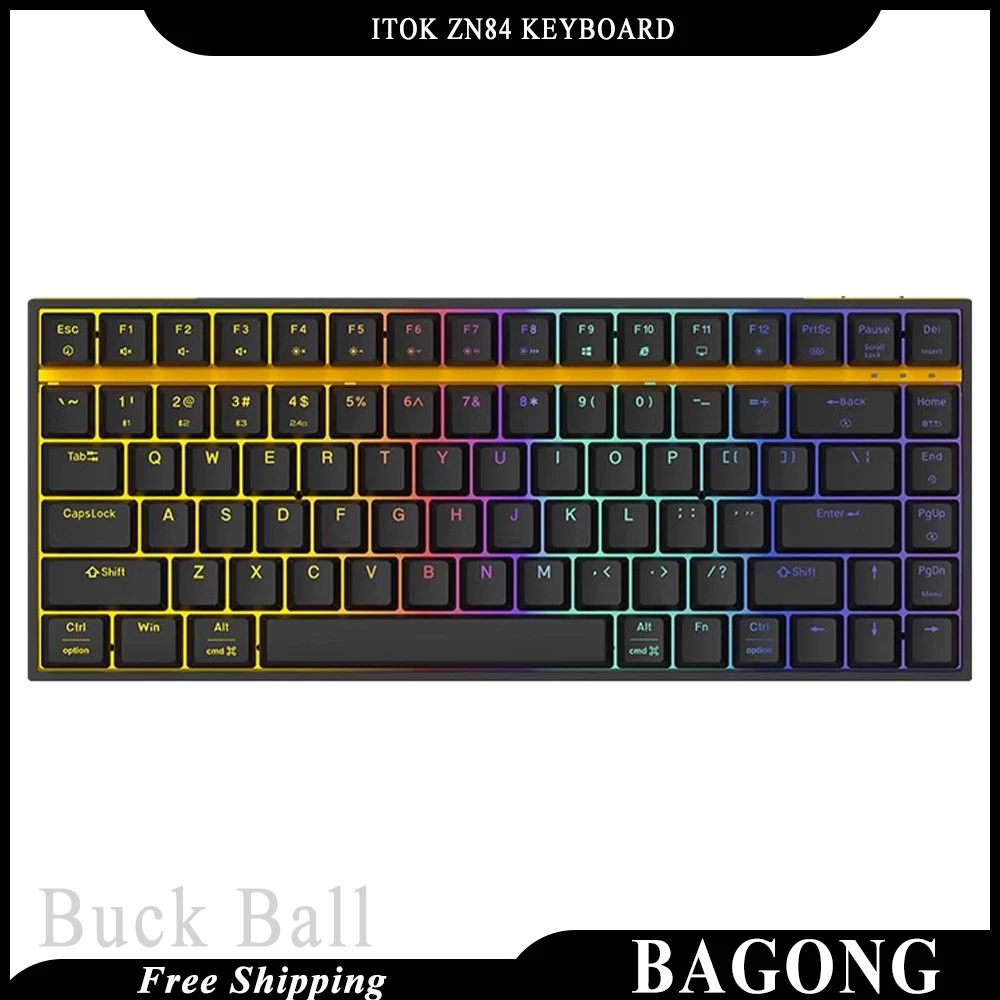 

Клавиатура Irok Zn84 Fepro75 Tri Mdoe, геймерская Rgb подсветка Hotswap, Bluetooth беспроводная клавиатура, аксессуары для компьютера, ПК, мужские подарки