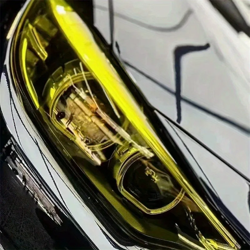 Luce per auto gialla Faro Fanale posteriore Tinta Pellicola in vinile Adesivo che copre la luce Pellicola per lampada posteriore Decorazione per auto Pellicola per luce automobilistica - immagine 2