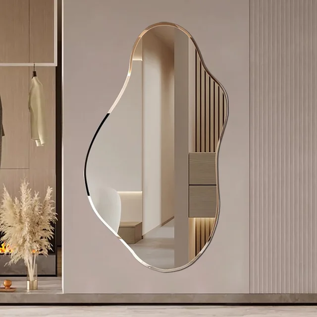 Nordic Simpleสมาร์ทกระจกห้องน้ําสําหรับบ้านไม่สม่ําเสมอกระจกห้องน้ําDesignerติดผนังBathกระจกห้องนอนกระจก 1