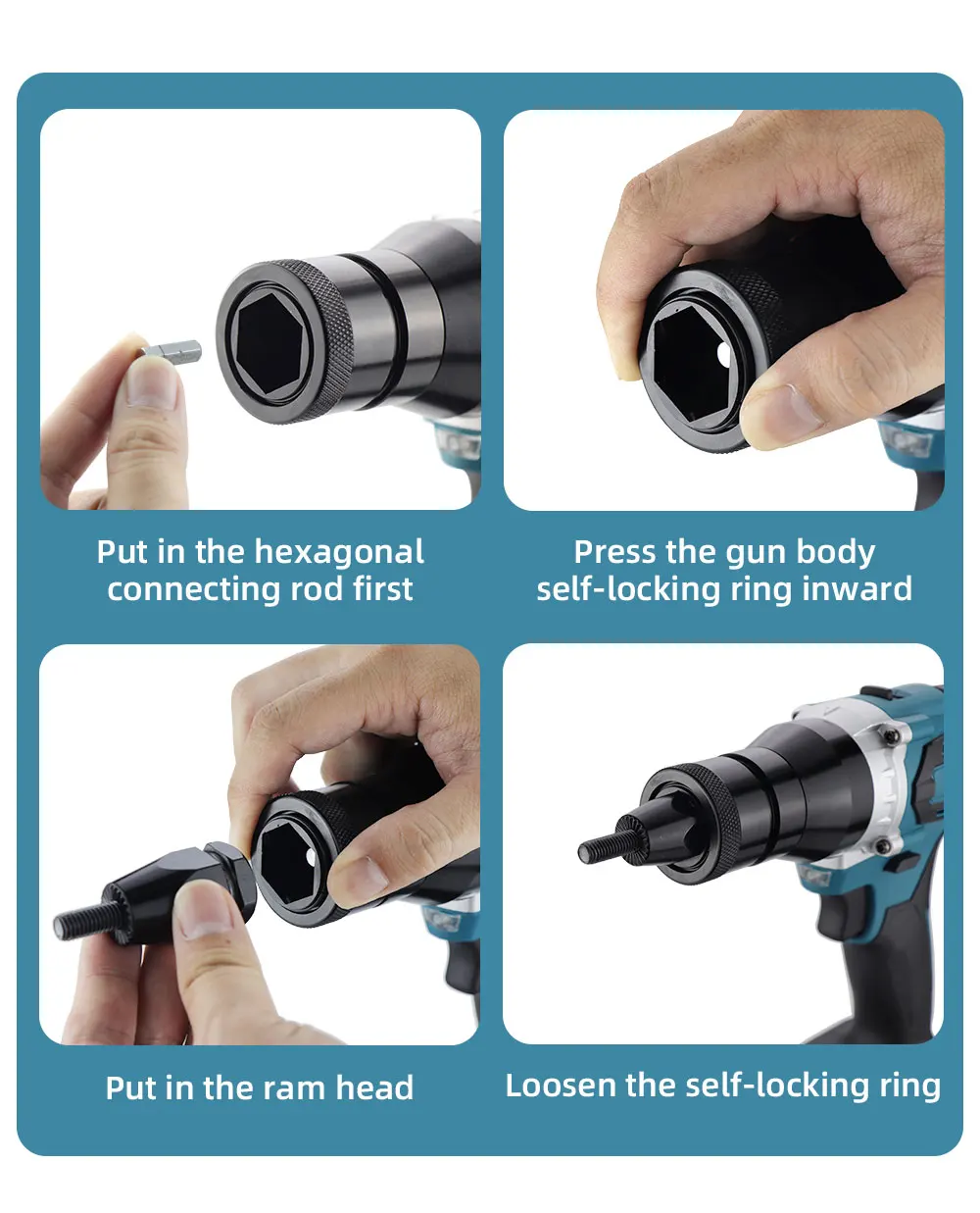 HIFESON Electric Rivet Gun Brushless Electric Submachine Gun Automatic Riveting Nut Riveting Tool M3M4M5M6M8M10 rivet gun rivet nut tool rivet gun set