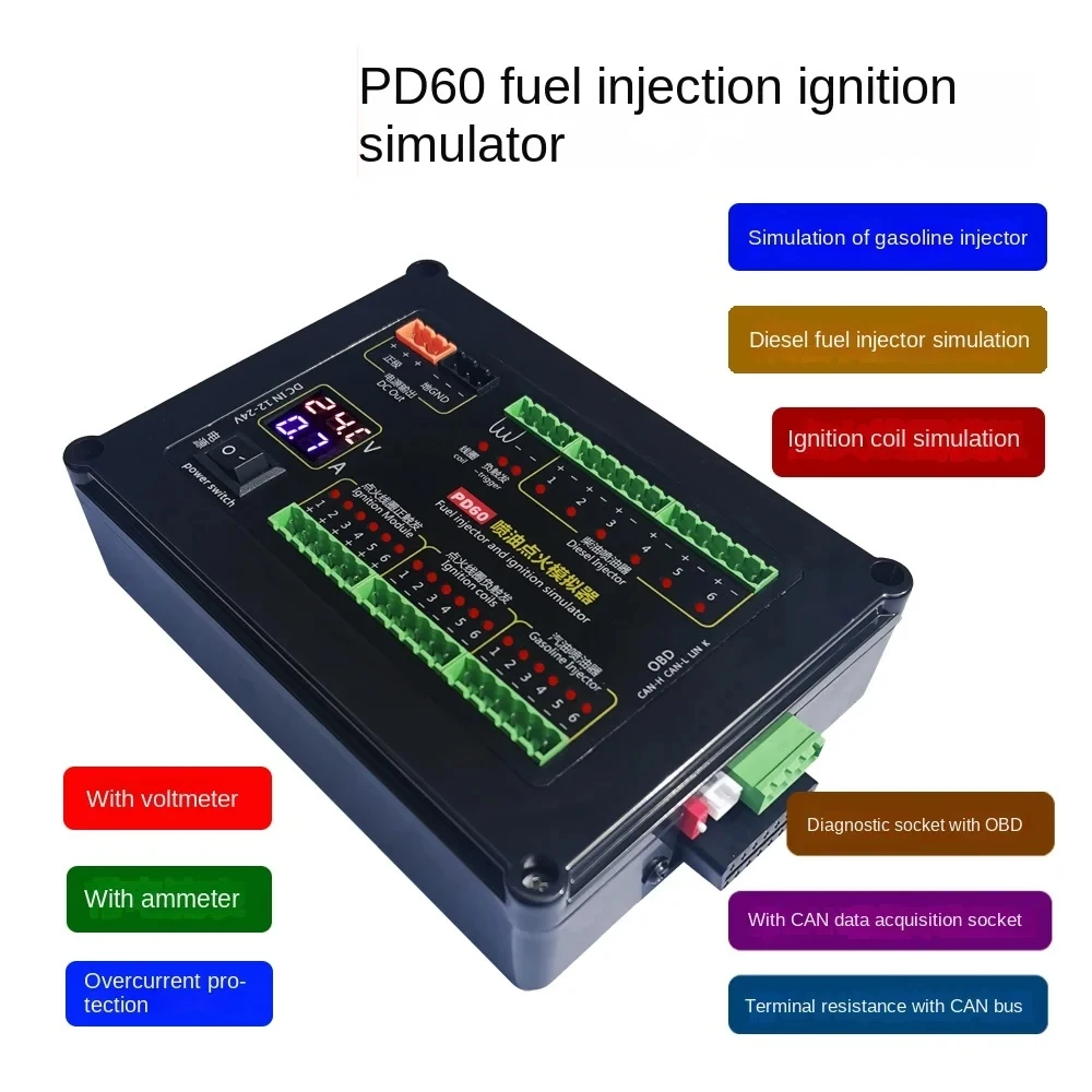PD60 Fuel Injection Ignition Simulator For Diesel Vehicle Computer Board Car ECU Maintenance Platform Testing Equipment Tool