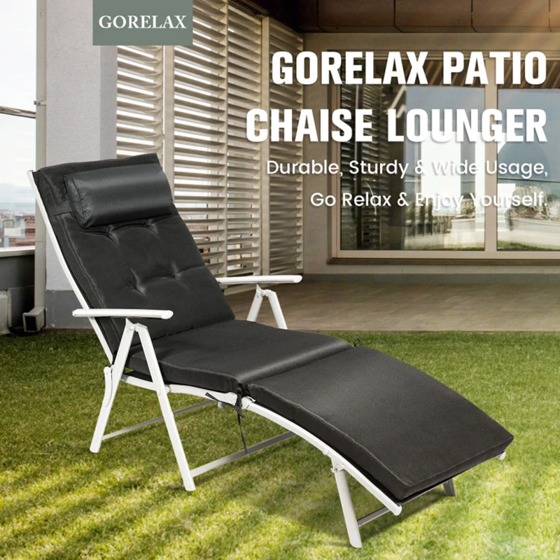 

Outdoor Lightweight Folding Chaise Lounge Chair Beach Camping Foldable Chairs