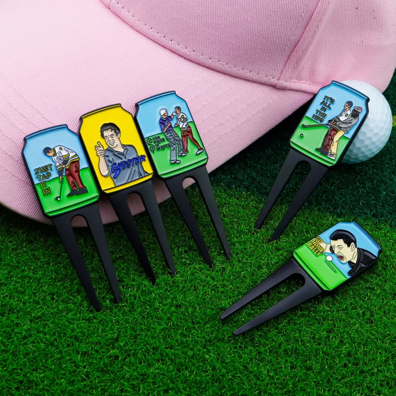 Golf Divot Tool-Fun Metal Golf Gift with Double-Sided Paint, Perfect for Enthusiasts