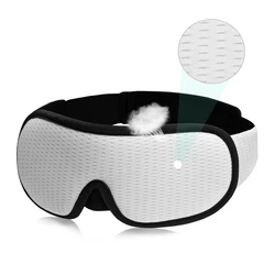 Luxurious 3D Sleep Mask - Ultra Soft Light - Blocking Eye Cover (White)