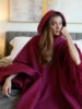 Eden Hoodie Trendy Cloak Robe Hoodie Man Women Sweatshirt Casual Loose Solid Color with Hat Comfy Walking Cape Cloak with Mantle 5