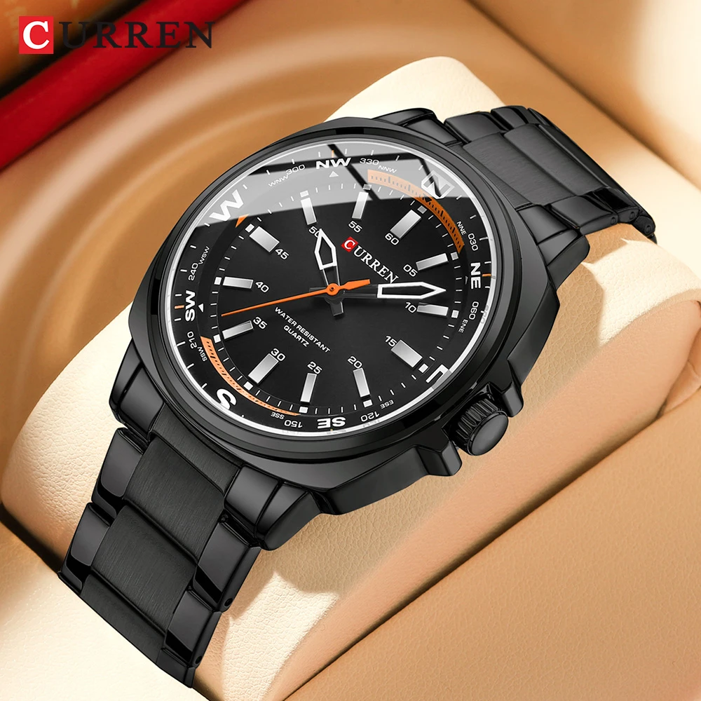 

CURREN Fashion Unique Design Watch for Man Simple Business Stainless Steel Band Top Brand Men's Wristwatches