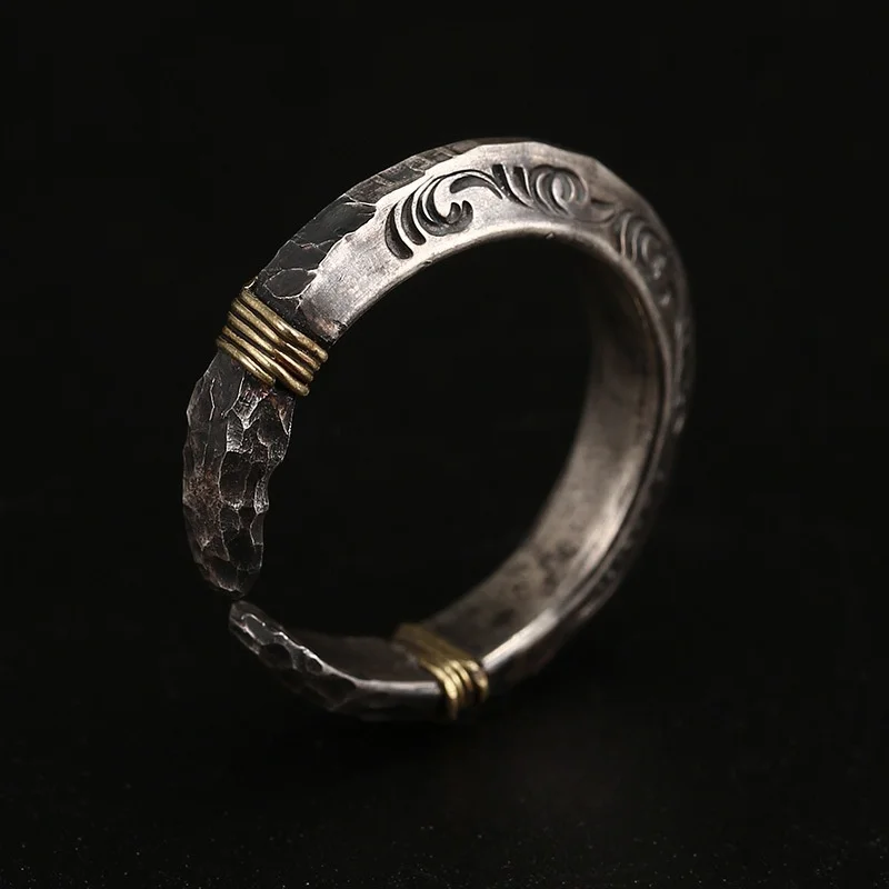 Men Ring Jewelry Male Retro Accessories Ancient Spear Head Open Mitsubishi Pattern Ring Gift for Boyfriend Decorations Wholesale