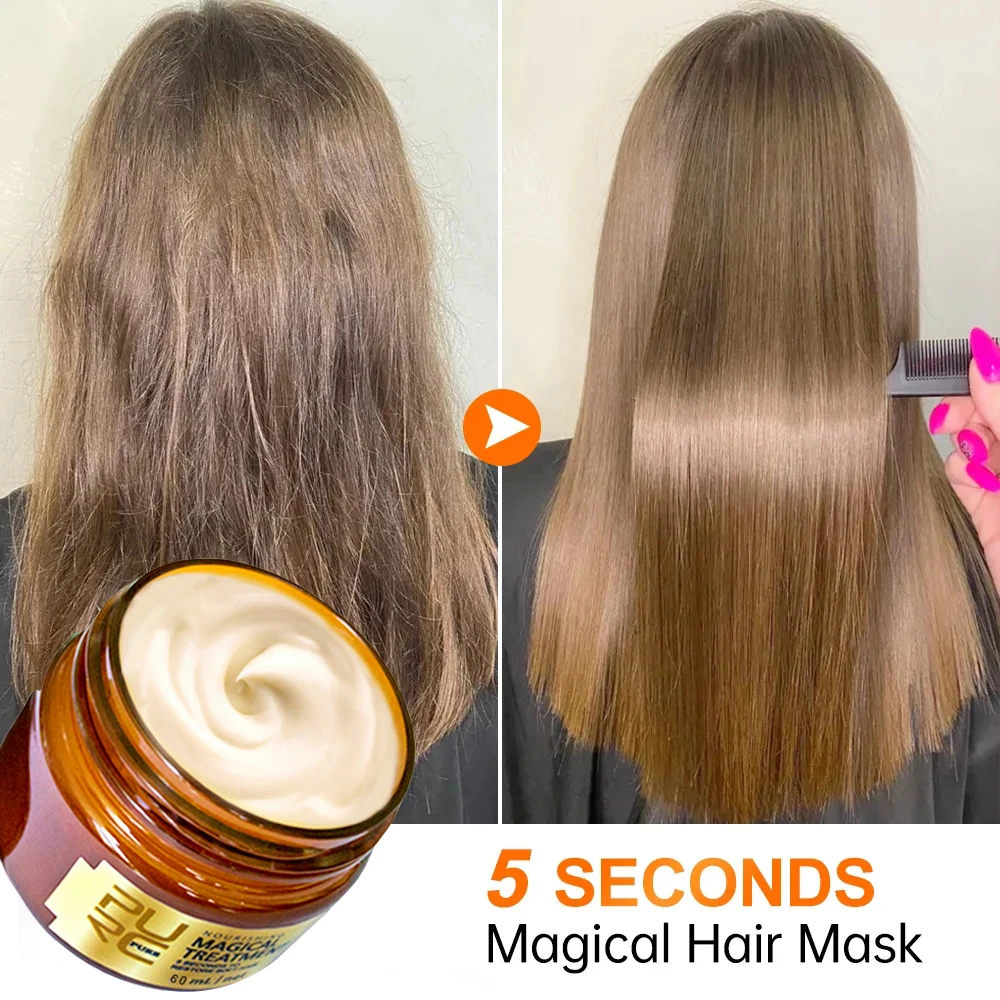 PURC Magical Hair Treatment Mask 5 Seconds to Repair Damaged Hair, Make Hair Soft and Smooth Nourishing Hair Conditioner 60ML