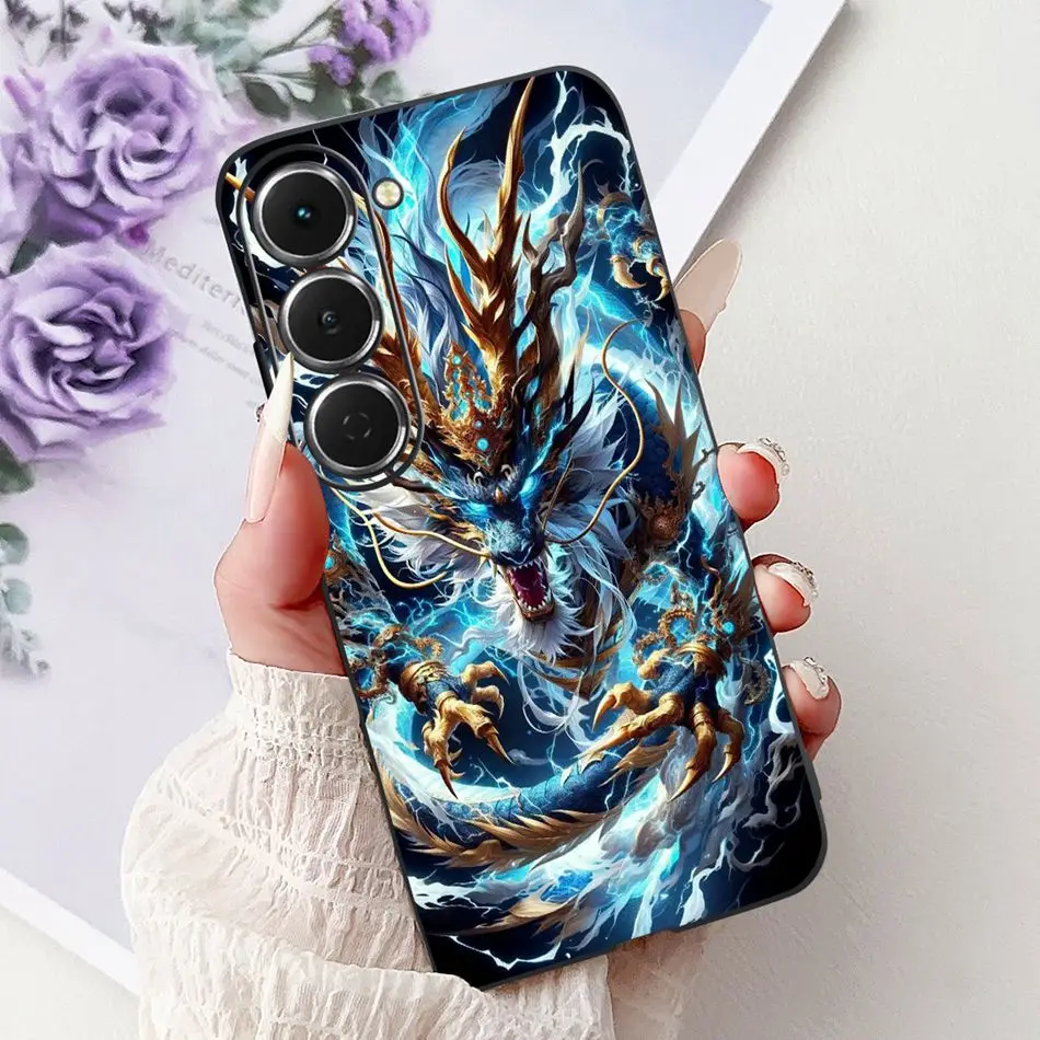 Cool Dragon Tiger Painted Soft Silicone TPU Phone Case for Tecno Spark 40 Series